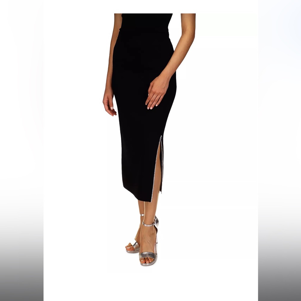 MK embellished slit midi skirt